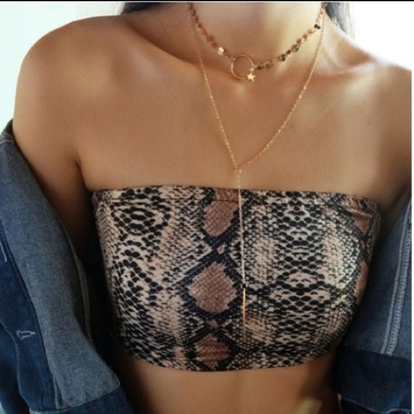 LAST 1! 💖 Snake Print Bandeau Top - Picture 2 of 5